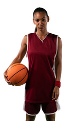 Digital png photo of african american female basketball player on transparent background