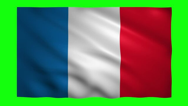 Flag of Clipperton Island on green screen for chroma key