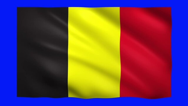 Belgium flag on blue screen for chroma key