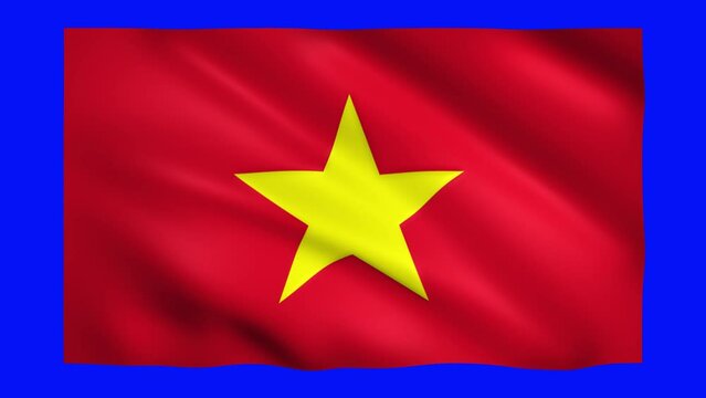 Vietnam flag on green screen for chroma key