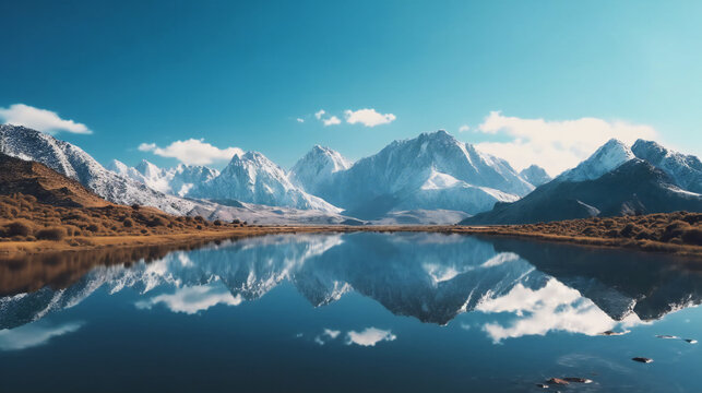 lake reflection HD 8K wallpaper Stock Photographic Image