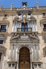A facade of the High Court of Justice of Andalusia, Granada, Spain