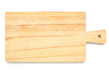 New wooden cutting board isolated on white background