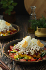 A traditional Bulgarien salad dish - Ovcharska salad