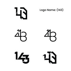 Creative Letters 143 logo design and Vector Illustration
