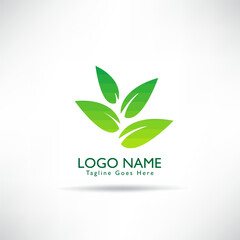 creative Green Leaf eco organic Logo design vector template. green environmental concept, ecological.