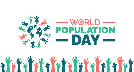 World Population Day background, banner, poster and card design template with standard color celebrated in july.