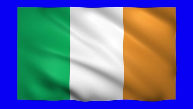 Ireland flag on green screen for chroma key