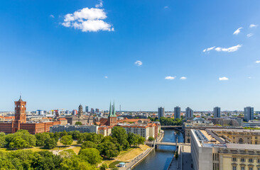 Aerial view of Berlin, Germany. Panorama of Berlin seen from the doom of Berlin Cathedral