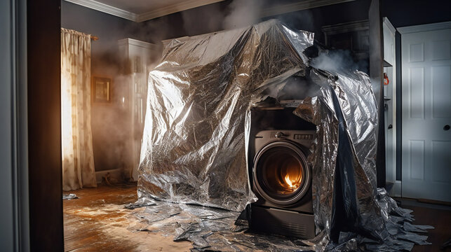 burning stove in the kitchen HD 8K wallpaper Stock Photographic Image
