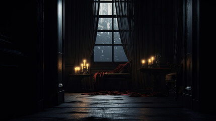 A dark room