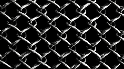 A black and white background of a chain link fence Generative Ai
