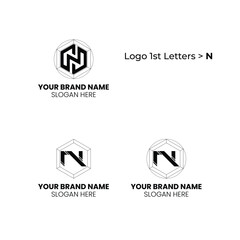 Creative letters "N" logo design and Vector Illustration