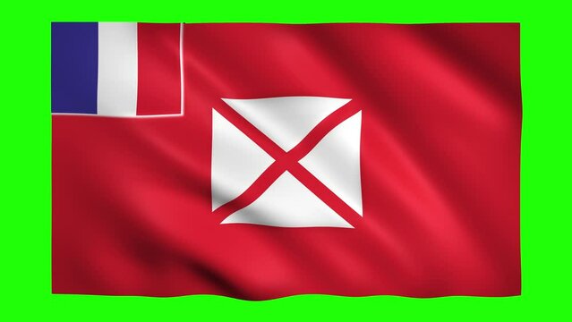 Wallis and Futuna flag on green screen for chroma key
