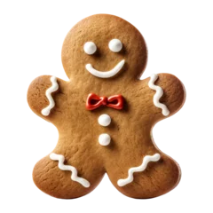 Fotobehang Gingerbread man isolated - Generative AI © mr_marcom