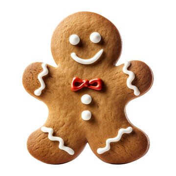 Gingerbread man isolated - Generative AI