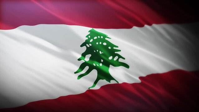 Flag of Lebanon, full screen in 4K high resolution Republic of Lebanon flag 4K.