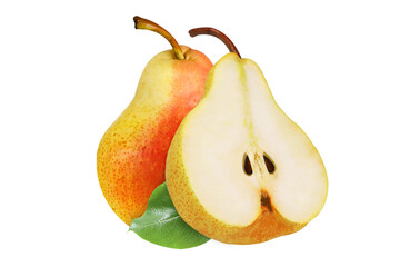 Pears on an isolated white background.