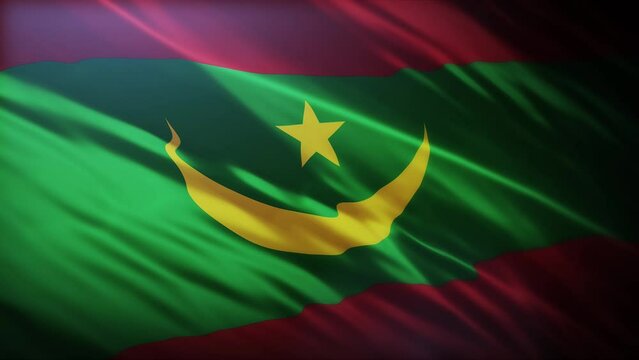 Flag of Mauritania  full screen in 4K high resolution Islamic Republic of Mauritania flag 4K.