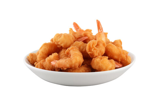 Fried prowns porcilain bucket preseant  ai generated