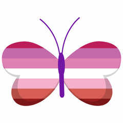 Butterfly color lesbian flag decoration.
