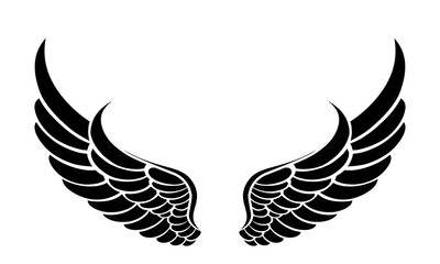 vector angel wings tribal tattoo