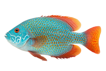 Opaline Beauty fish, transparent background (PNG). Generative AI.