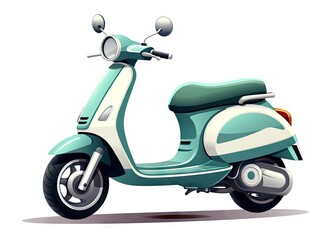 scooter moped isolated on white background created with Generative AI technology