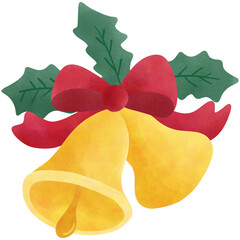 christmas bells with holly