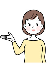 Obraz premium 女性の表情 案内 べクターイラスト素材