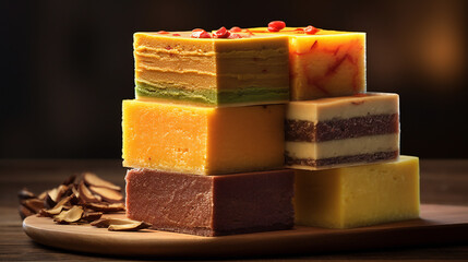 close up of a stack of candy HD 8K wallpaper Stock Photographic Image