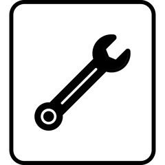 Spanner in fill style illustration

