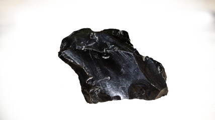 A piece of obsidian. Black obsidian. Obsidian png