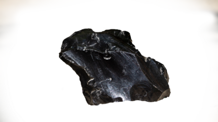 A piece of obsidian. Black obsidian. Obsidian png