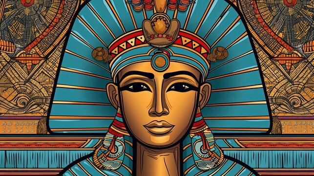 Ancient Egyptian pharaoh . Fantasy concept , Illustration painting.