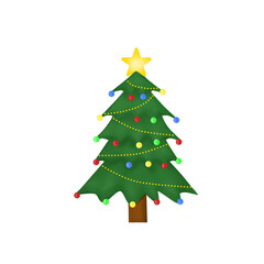 christmas tree isolated on white