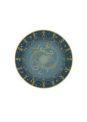 Naklejka premium The illustration - zodiac sign in the gold color.