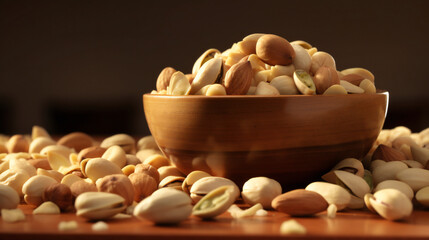 mushrooms in a wooden bowl HD 8K wallpaper Stock Photographic Image