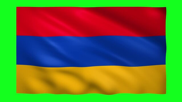 Armenia flag on green screen