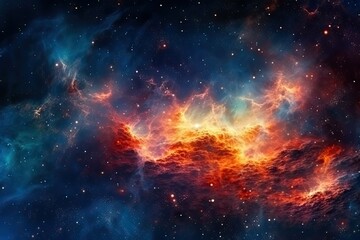 Telescope imagery of Starfield with nebula. Generative AI.