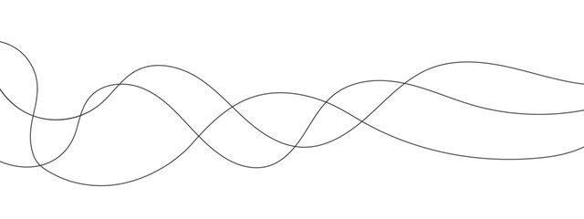 Abstract wavy black curved line on white background.	Abstract wavy seamless thin liens background. Vector illustration.