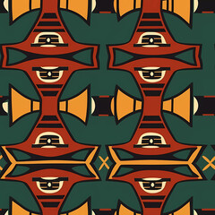 Seamless African style Patterns and Prints. Generative Ai