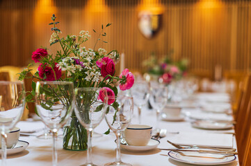 weeding table with flowers
