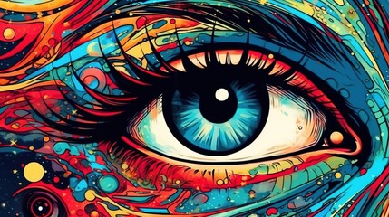 Cosmic girl concept, an eye . Fantasy concept , Illustration painting.