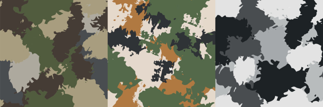 seamless pattern  camo texture for military, hunting or camouflage set 