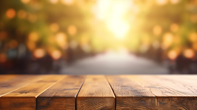 wooden table HD 8K wallpaper Stock Photographic Image