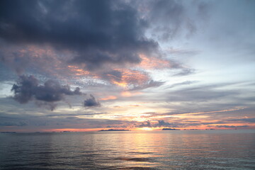 sunset on the beach in koh samui