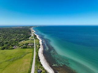 Die Küstenline von Sjælland in Dänemark an der Ostsee