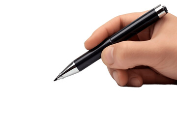 Handwriting with Ballpen Isolated on Transparent Background. AI