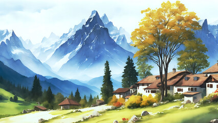swiss mountains landscape